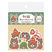 Furukawashiko Flake Stickers - Bear and Knitting