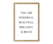 LARGE YOU ARE POWERFUL WALL ART RUSTIC BROWN 24X32