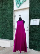 A-Line Satin Maxi Dress