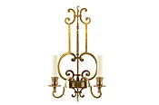 Brass Two Light Continental Style Scroll Work Sconce