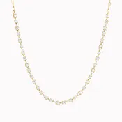 Alternating Diamond Station Paperclip Chain Necklace