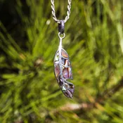 Abalone Shell Feather Pendant