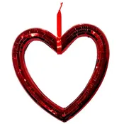 10.5 Inch Red Mirror Open Heart Ornament HV919224