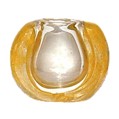 André Thuret Clear with Gold Inclusions Vase
