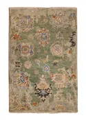 Oriental Rug Indian Handmade Area Transitional 4'0"x6'0" (4x6) Red Red Abstract Design #A36561