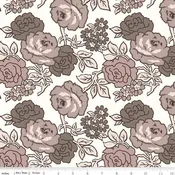 Fabric Riley Blake Neutral Roses Flea Market 108" Wide Back by the Quarter Yard WB10232-NEUTRAL