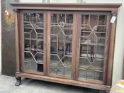 American Classical Style Walnut Triple Door Bookcase