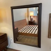 1940 Brass Vintage Mirror w/ Embossed Details (as is)
