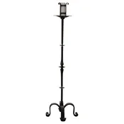 18th Century French Gothic Forged Wrought Iron Candle Holder
