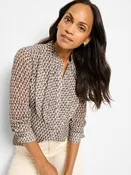 Abstract Dot Falling Chiffon Top