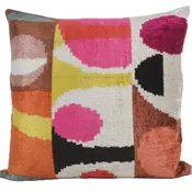 24" Pink Orange Velvet Ikat