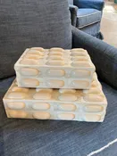 3D White Bone Box with Ovals