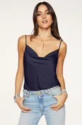 Abigail Cowl Neck Tank Top | NAVY