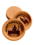 Blast Furnace Round Cork Coaster with Lip
