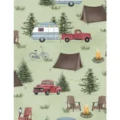 Evergreen Escape Camping Scene