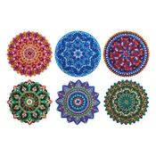 Diamond Art Club Mandala Serenity Diamond Art Coaster Kit | Mandala Coasters Set