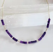 Amethyst Heishi Adjustable Choker by Bonnie Boardman