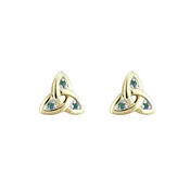 14k Gold Emerald Trinity Knot Earrings