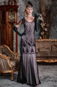 1920's Maxi Flapper Dress - Pink