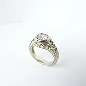 10K, 14K, 18K, platinum, Rose Gold Hand engraved bezel mtg