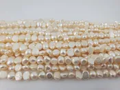 Natural High Quality White Round Flat Freshwater Pearls Chips