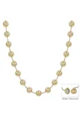 10Mm Pearl With Chain Accent Magnetic Clasp Short Necklace