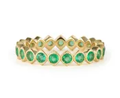 14k Emerald Bezel Set Eternity Band