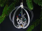 Cat with Lights Ornament — Lawrence Family Glass Blowers