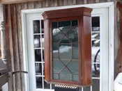 18th century Chippendale hanging cupboard 41 inches tall 30 inches wide and 16 inches deep has key