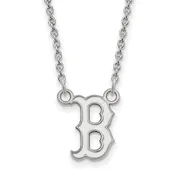 Boston Red Sox Logo Art Sterling Silver Small Pendant Necklace