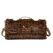 Ada Leopard Faux Fur Clutch & Crossbody Bag