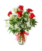6 RED ROSES
