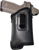 Eco-Leather IWB Holster with Light & Laser – Adjustable Metal Clip, Suede-Lined, Optics Ready