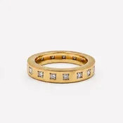Astor Square Diamond Band in 20K Peach Gold- 4mm