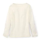 Bateau Neck Button Tab Top
