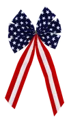 American Patriotic Bow - Star Bow & Red/White/Red Tail