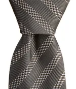 Hugo Boss Diagonal Two Stripe Jacquard Narrow Woven Silk Tie