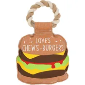 Chews-burger Dog Toy with Rope