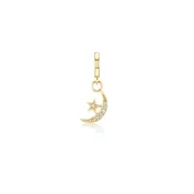 14k Yellow Gold Moon & Star Charm