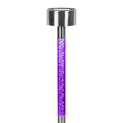4 Piece Solar Stainless  Steel and Acrylic Color Changing Bubble Garden Stakes, 14 Inches tall