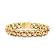 13K Gold Woven 12mm Link 7 3/8” Bracelet