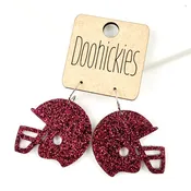 1.25" Glitter School Spirit Helmet Dangles - Custom Spirit Earrings