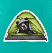 Camping Bear Sticker