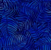 108" Palm Leaves - Blue - tone on tone royal blue packed palm leaves