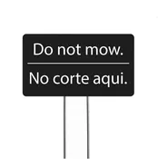 Do Not Mow bilingual garden sign