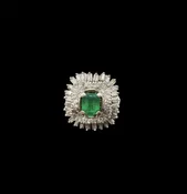 Emerald Diamond Cocktail Ring