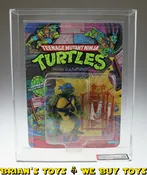 1998 Playmates TMNT Series 1 / 10 Back Leonardo Soft Head / Fan Club Flyer Behind Accessory Tree AFA 75+ EX+/NM (C85 B75 F85) #14652409