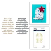 Birthday sentiments hot foil plate die by spellbinders
