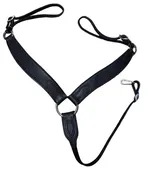 Black Genuine Leather Breast Collar