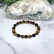 AAA Tiger's Eye, AAA Matte Onyx Stretch Bracelet – Artisan Made